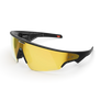 Vue de trois-quarts gauche des lunettes Oakley Meta Vanguard avec monture noir mat et verres Prizm™ 24K.