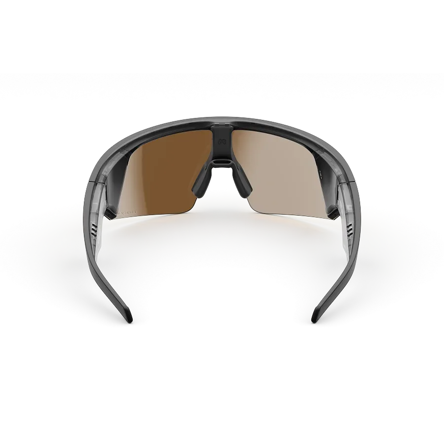 Vue arrière des lunettes Oakley Meta Vanguard avec monture noir mat et verres Prizm™ 24K.