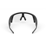 Vue arrière des lunettes Oakley Meta Vanguard avec monture noire et verres transparents.