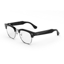 Noir brillant avec verres transparents