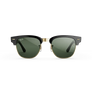 Vue avant des Ray-Ban Meta Audio Clubmaster avec monture noir brillant et verres Transitions® vert graphite dorés.