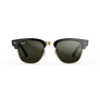 Vue avant des Ray-Ban Meta Audio Clubmaster avec monture noir brillant et verres or vert.