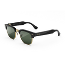 Noir brillant sur or avec verres verts