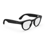 Vue de droite des lunettes Ray-Ban Meta Headliner avec monture noir mat et verres transparents.
