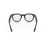 Vue arrière des lunettes Ray-Ban Meta Headliner avec monture noir mat et verres transparents.