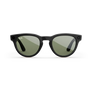 Vue avant des lunettes Ray-Ban Meta Headliner avec monture noir brillant et verres solaires verts.