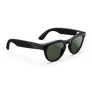 Vue de droite des lunettes Ray-Ban Meta avec monture Noir Brillant et verres Transitions® vert graphite.