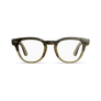 Vue avant des lunettes Ray-Ban Meta Scriber Optics (Gen 2) avec monture Beige Pierre Transparent brillant et verres transparents.