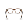 Vue arrière des lunettes Ray-Ban Meta Scriber Optics (Gen 2) avec monture Havana et verres transparents.