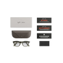 Articles inclus lors de l’achat des lunettes Ray-Ban Meta Scriber Optics : étui de chargement Ray-Ban Meta, lunettes Ray-Ban Meta Scriber Optics et guide de démarrage.