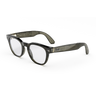 Olive foncé transparent brillant, verres transparents