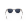 Vue arrière des lunettes Ray-Ban Meta avec monture Gris Poudré Brillant et verres Transitions® Saphir.