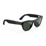 Vue de droite des lunettes Ray-Ban Meta avec monture Noir Brillant et verres VERT G15 Transitions®.
